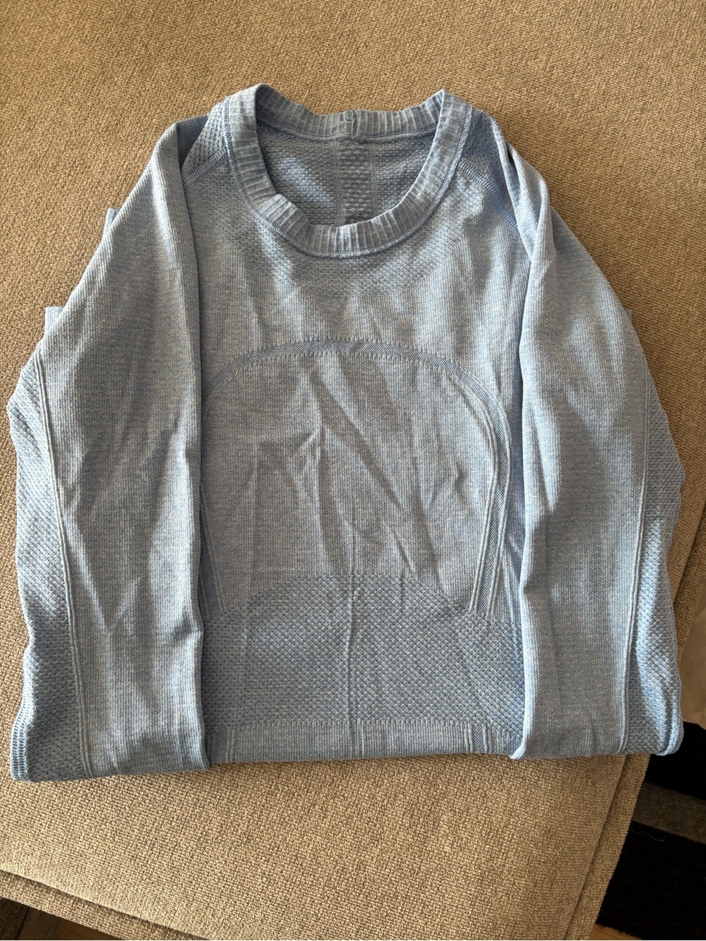 lululemon athletica Pale Blue Long Sleeve Knit Top